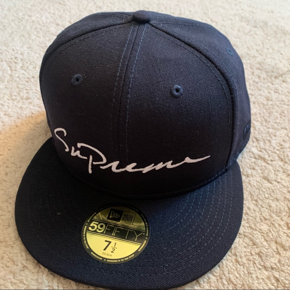 Supreme x New era classic script cap